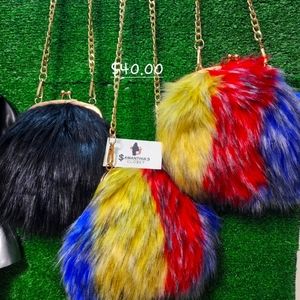 Faux Fur Chained Purse